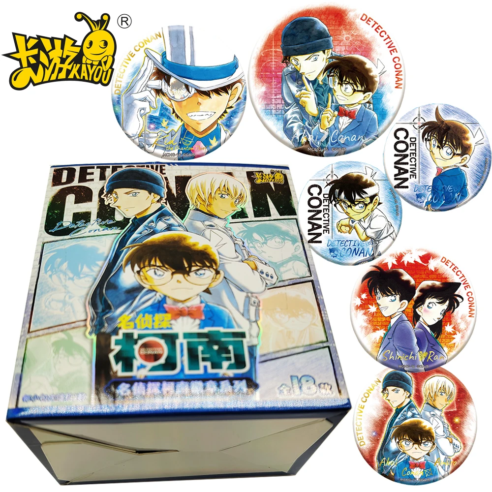 

New Kayou Detective Conan Peripheral Badges Mouri Ran Kudou Shinichi Characters Tinplate Pins Charming Anime Collectibles Gifts