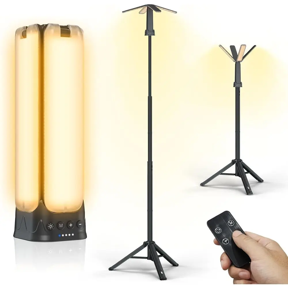 

6000 Lumen Rechargeable Camping Lantern with Remote & Stand, 14000mAh Portable Outdoor Light for Hiking, Camping, Emergency