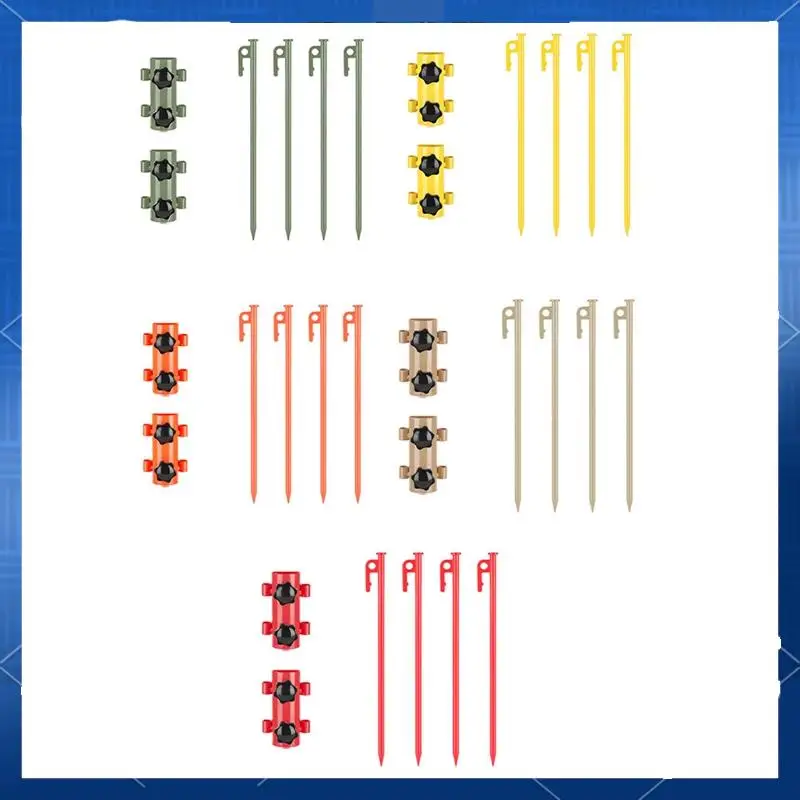 

Awning Canopy Pole Fixed Tube Ground Bracket Windproof Adjustable Support Rod With Ground Nails 6PCS -Armygreen