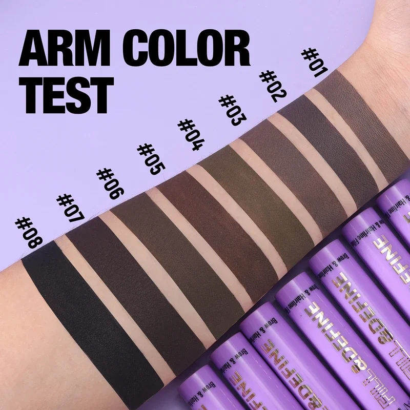 Teinture capillaire imperméable, Mascara à friser 3 en 1, tige de remplissage pour ligne de cheveux des sourcils, séchage rapide, Double tête, jetable