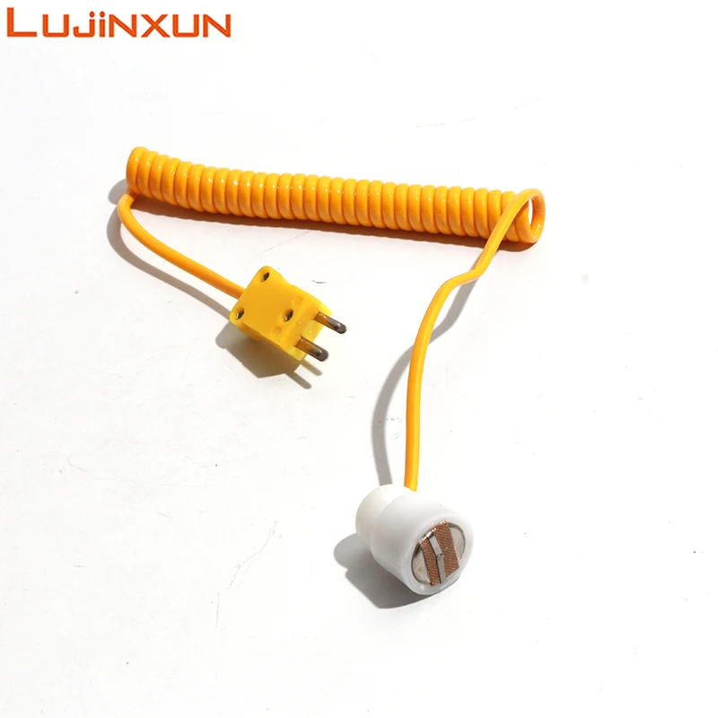 Lujinxun sonda termopar circular forte série magnética rolamento sonda de temperatura tipo k plug cabeça de medição 27x20mm