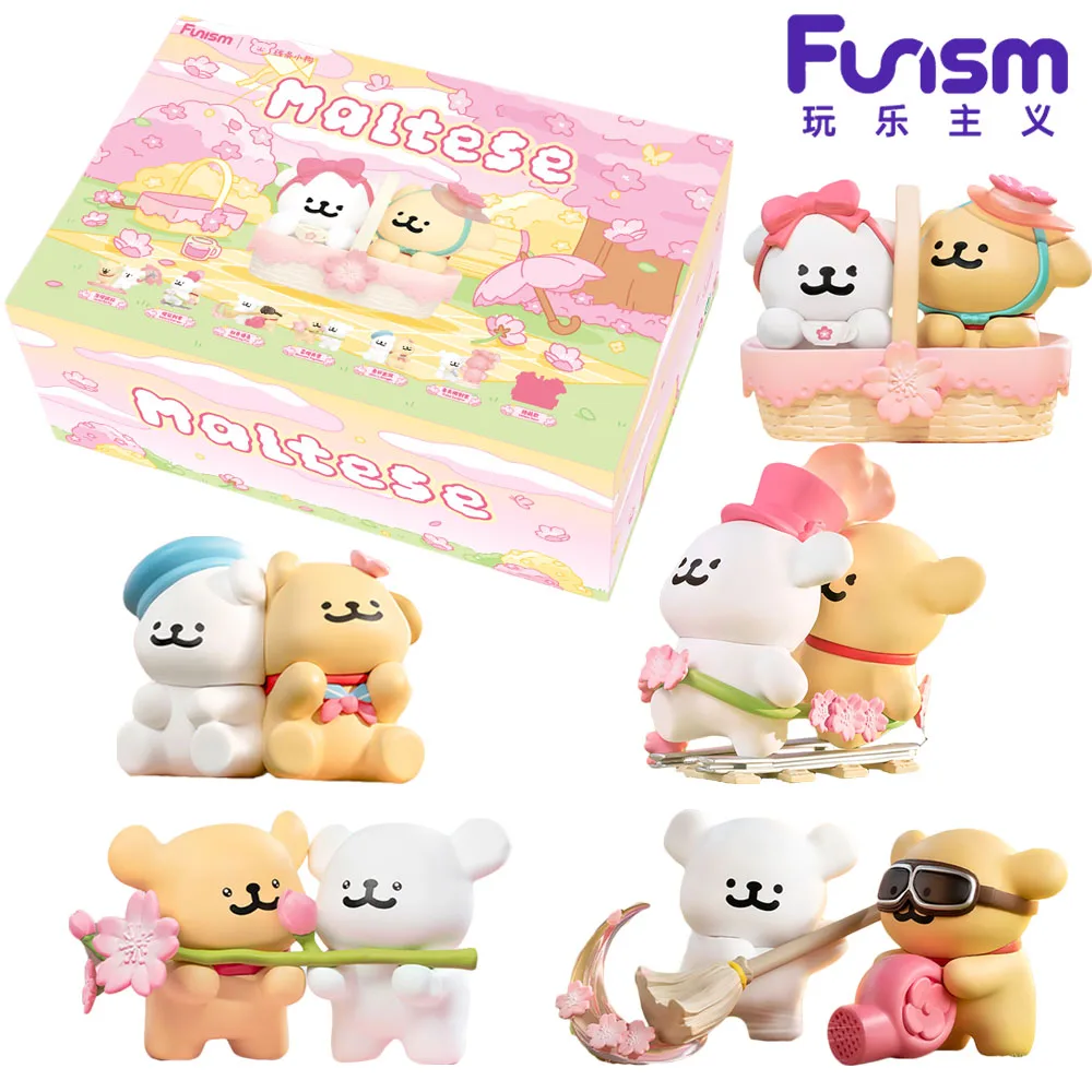 

Genuine Funism Maltese Romantic Cherry Blossom Series Blind Box Action Figure Surprise Kawaii Dog Anime Toys Mystery Box Gifts