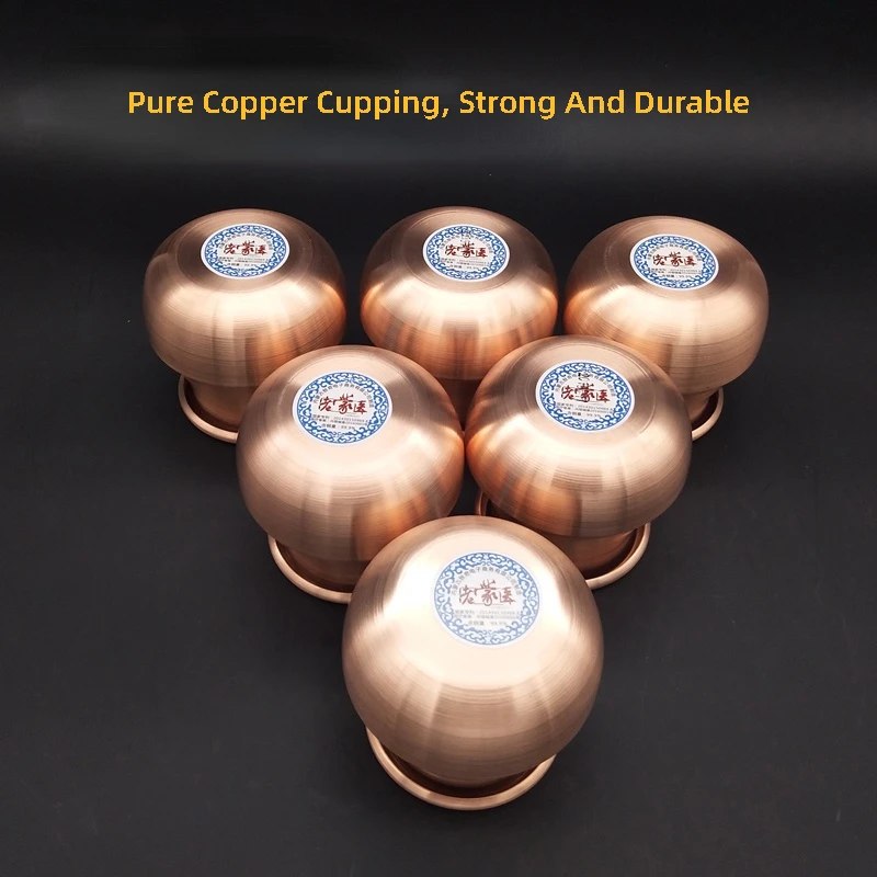 Red copper Acupunture Vacuum Cupping Portable Massage Therapy cupping Mongolia 6 Jar/Set Chinese Medical Vacuum Body massager