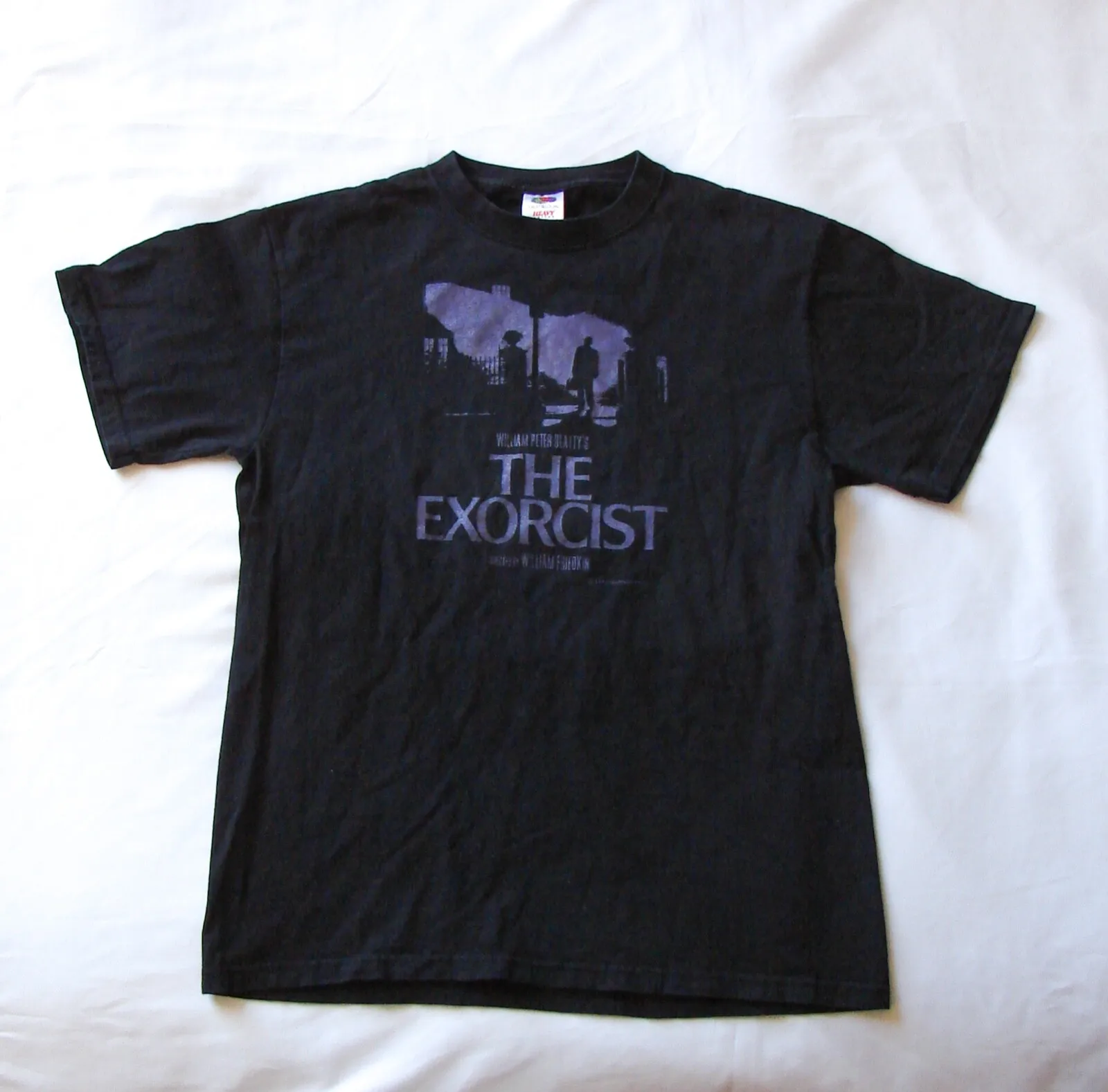 Unisex Vintage Repro The Exorcist Black Short Sleeve Horror Movie T Shirt M FOTL