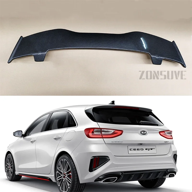 For KIA Ceed 2019 2018 2020 2021 2022 2023 Year Spoiler ABS Plastic Hatchback Roof Rear Wing Body Kit Accessories