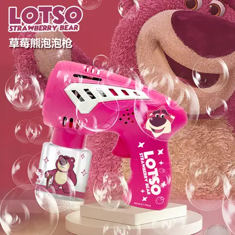 Lotso Bubble Gun 버즈 라이트이어 버블건 장난감, 자동 비누 송풍기, 가벼운 여름 야외 파티 게임, 어린이 선물