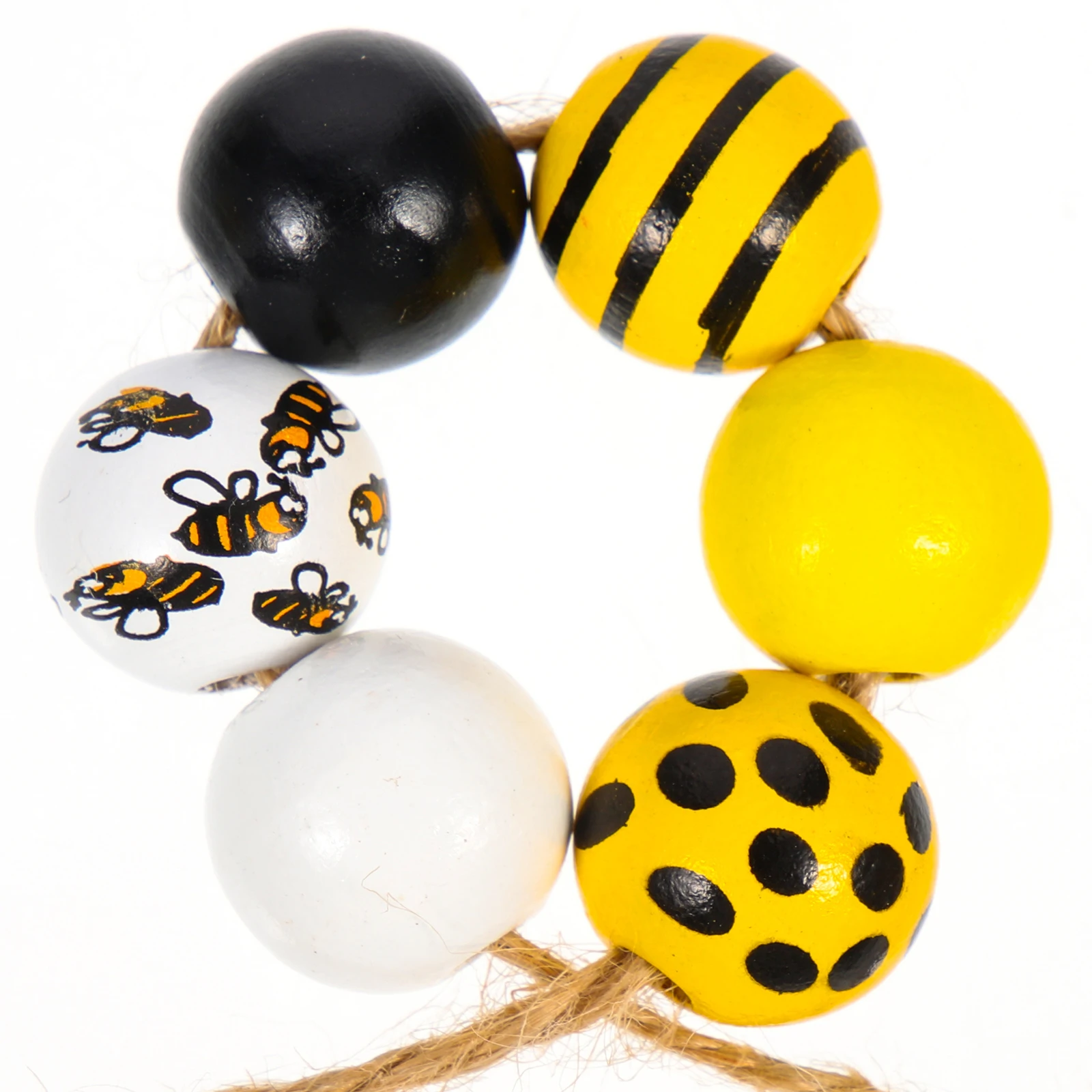 

240pcs Craft Materials Smooth Bee Wood Beads Surface DIY Craft Making Loose Charms Bracelets Necklaces Jewelry Supplies