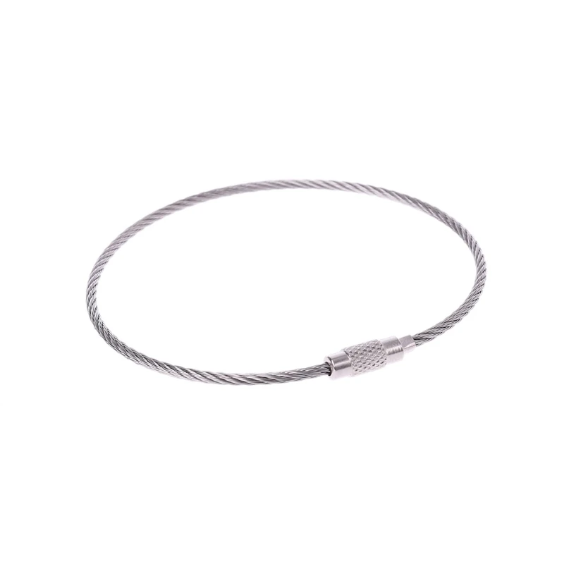 Multi Size Silver Color Keyring Stainless Steel Wire Hole Cable for KEY Ring Round Loop Keychain Making DIY Circle 094C