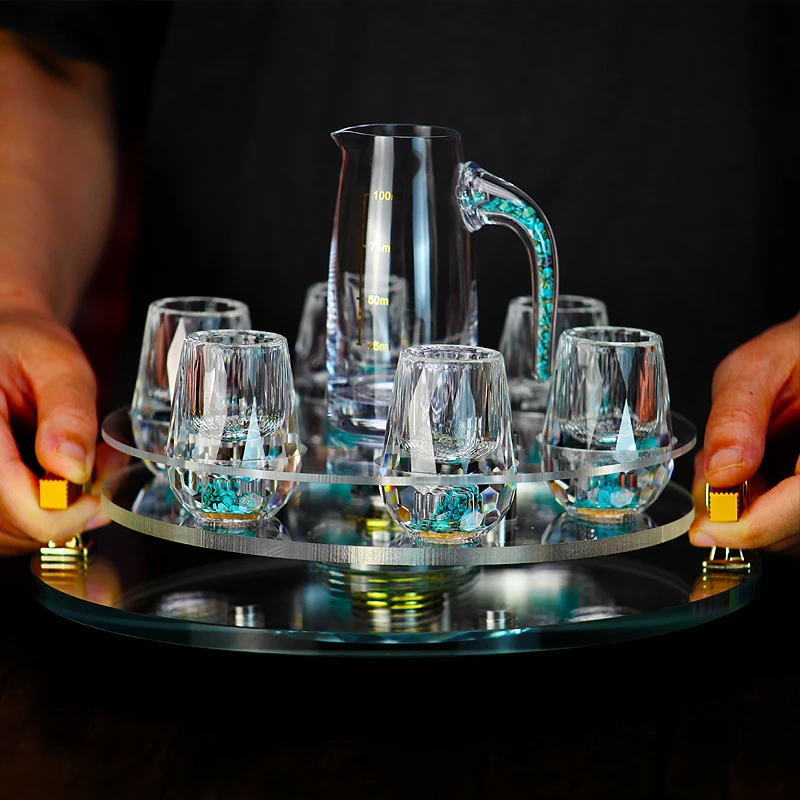 مجموعة كؤوس الخمور الكريستالية الماسية الفودكا شوت ويسكي ساكي سوجو براندي كوب شاي 15 مل - كؤوس متنوعة لنبيذ الأرواح #5