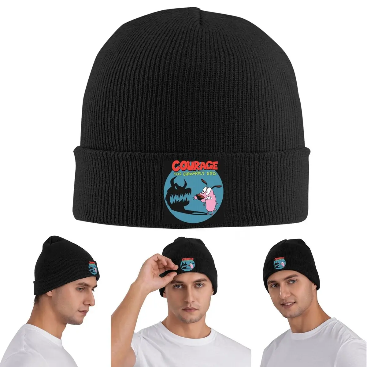 Courages The Cowardlys D.o.g Warm Knitted Cap Winter Knit Bonnet Hat Skullies Beanies Hip Hop Caps for Unisex