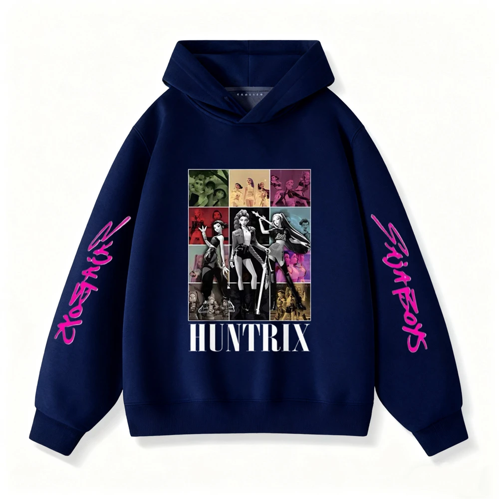 ملابس علوية بقلنسوة للأطفال ملابس Kpop شيطان الصيادين مطبوعة بلوزات بأكمام طويلة 2025 ملابس شعبية بلوفرات رياضية غير رسمية