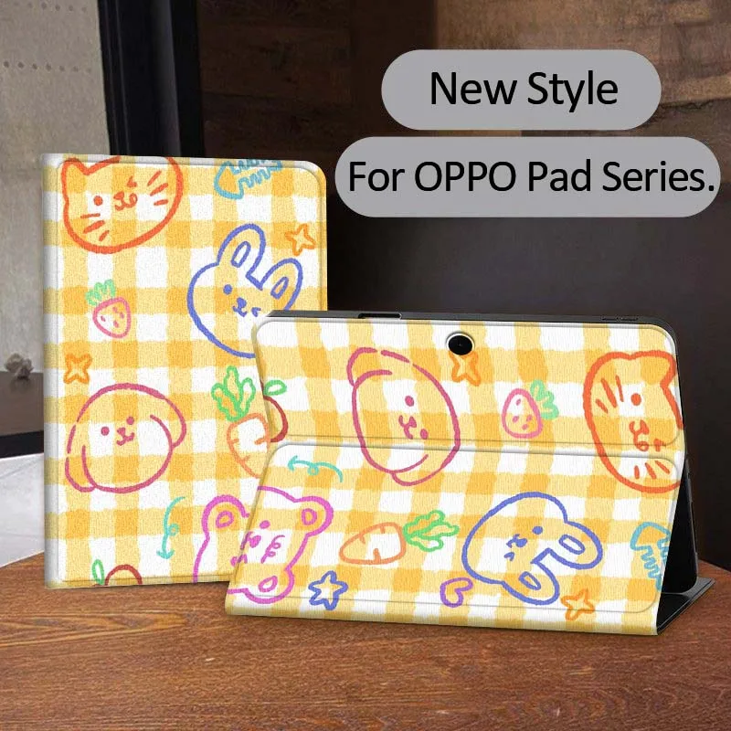 

Colorful Line Animal PatternFor OPPO Realme Pad 3 11 2 4 Pro Air Neo SE X 11 11.61 11.4 12.1 13.2 Inch Tablet Case