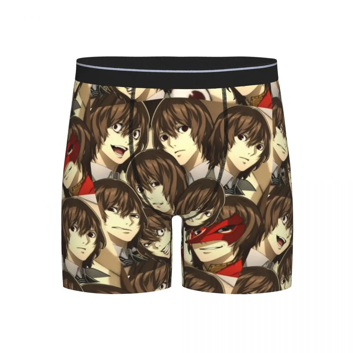 

Long Boxer Underpants Shorts Many Faces Of Goro Akechi Panties Male Ventilate Underwear for Homme Man Boyfriend Gifts