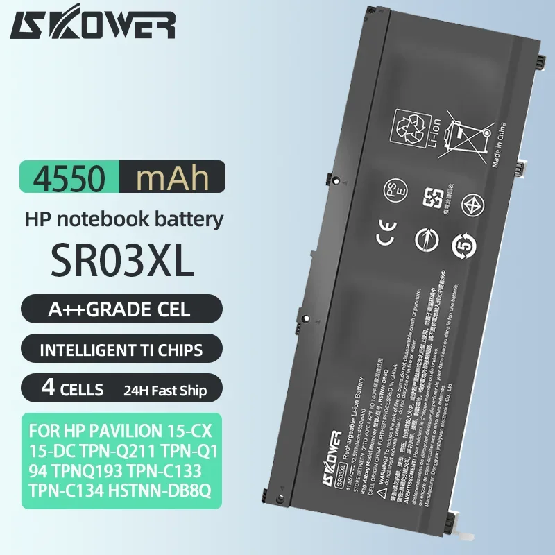 SKOWER SR03XL SR04XL Laptop Battery For HP OMEN 15-CE 15-CB Pavilion Gaming 15-CX 15-DC TPN-Q211 TPN-Q193 TPN-Q194 TPN-C133