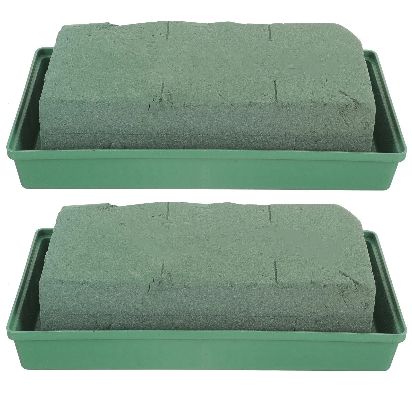 

2pcs Square Floral Blocks Grave Flower Mud For Fresh Flowers Diy Flower Arrangement Supplies Water Absorb Foam Plate Garden