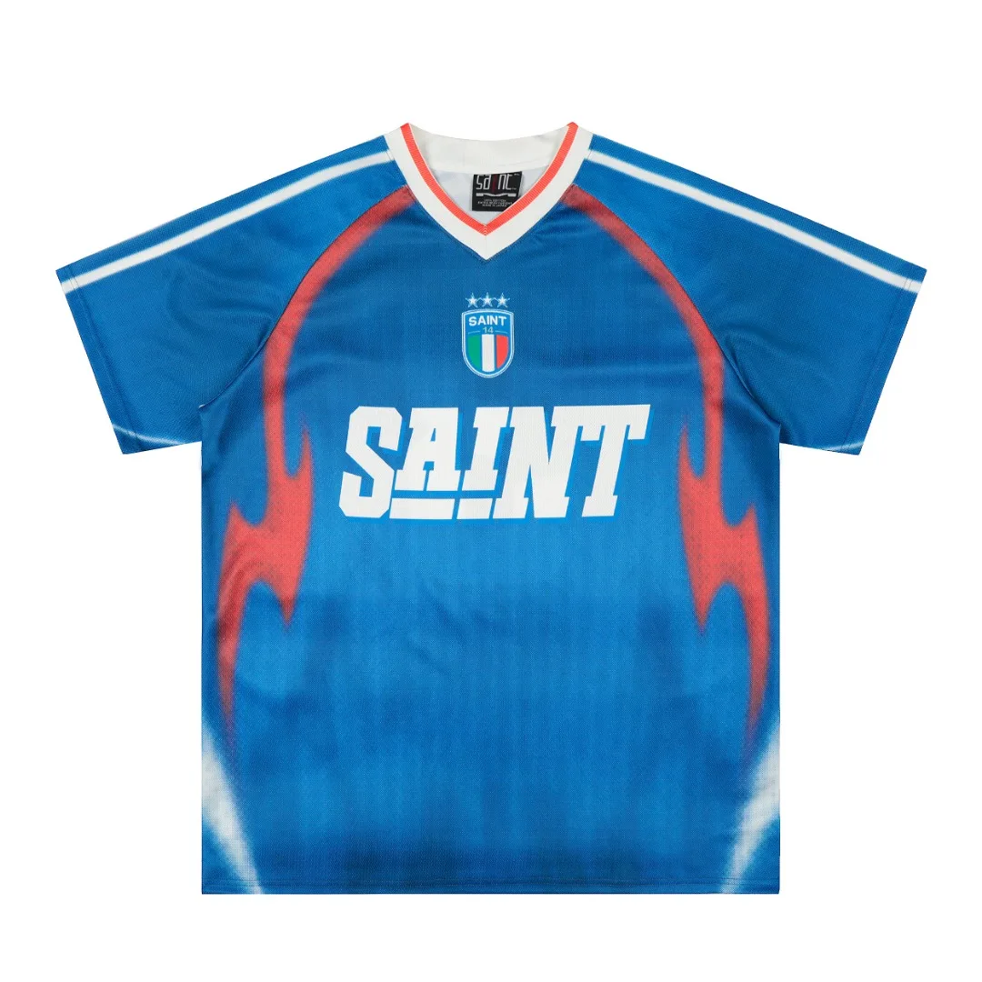 SAINT The Italian National Team V-neck Number 3 T-shirt Men Women High Quality 2026ss Tops Tee T Shirt