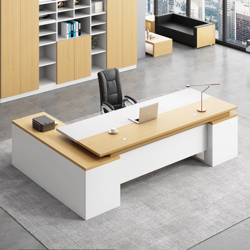 

ec-Wooden Boss office table minimalist modern manager single computer desk multifunctional conference bureaux meuble furniture-