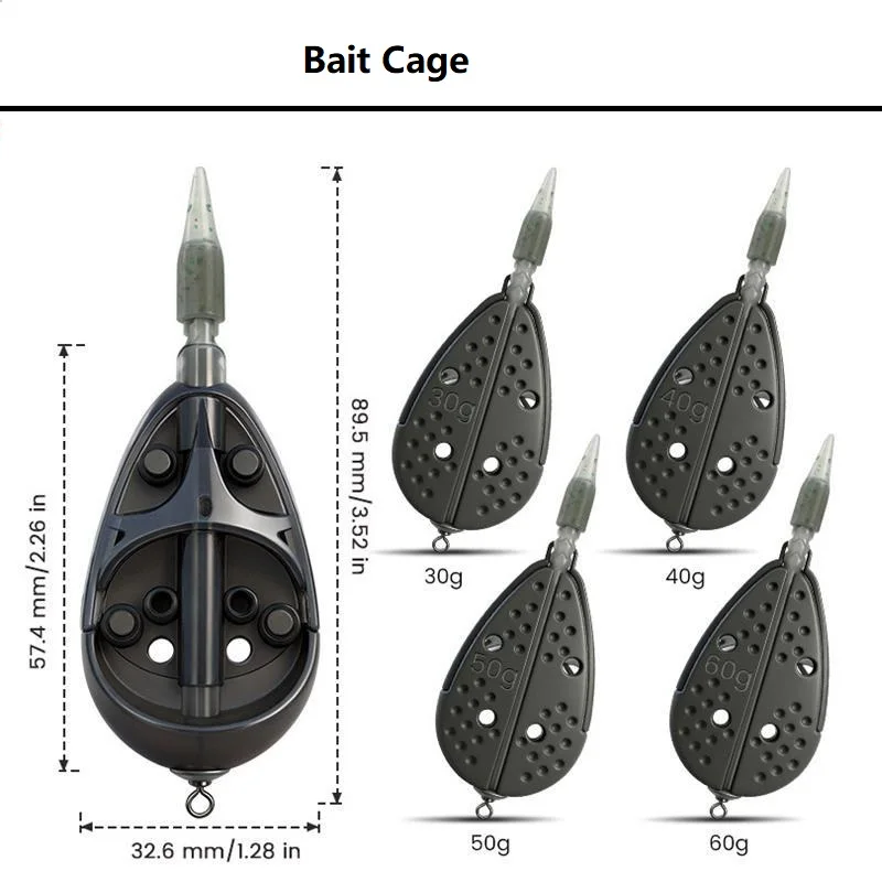 

Carp Fishing Inline Method Feeder Boat Shape Weighted Bait Cage Anti-Bottom Design European Carp Fishing Tackle Distance Casting
