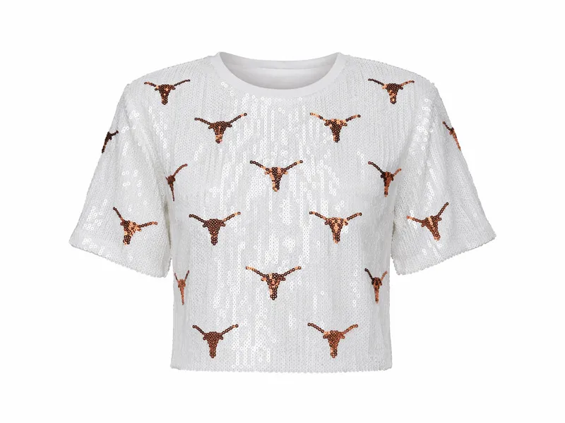 Summer New Fashion Sequined Women Short Sleeved T-shirt Casual Loose Female Round Neck Short Tops