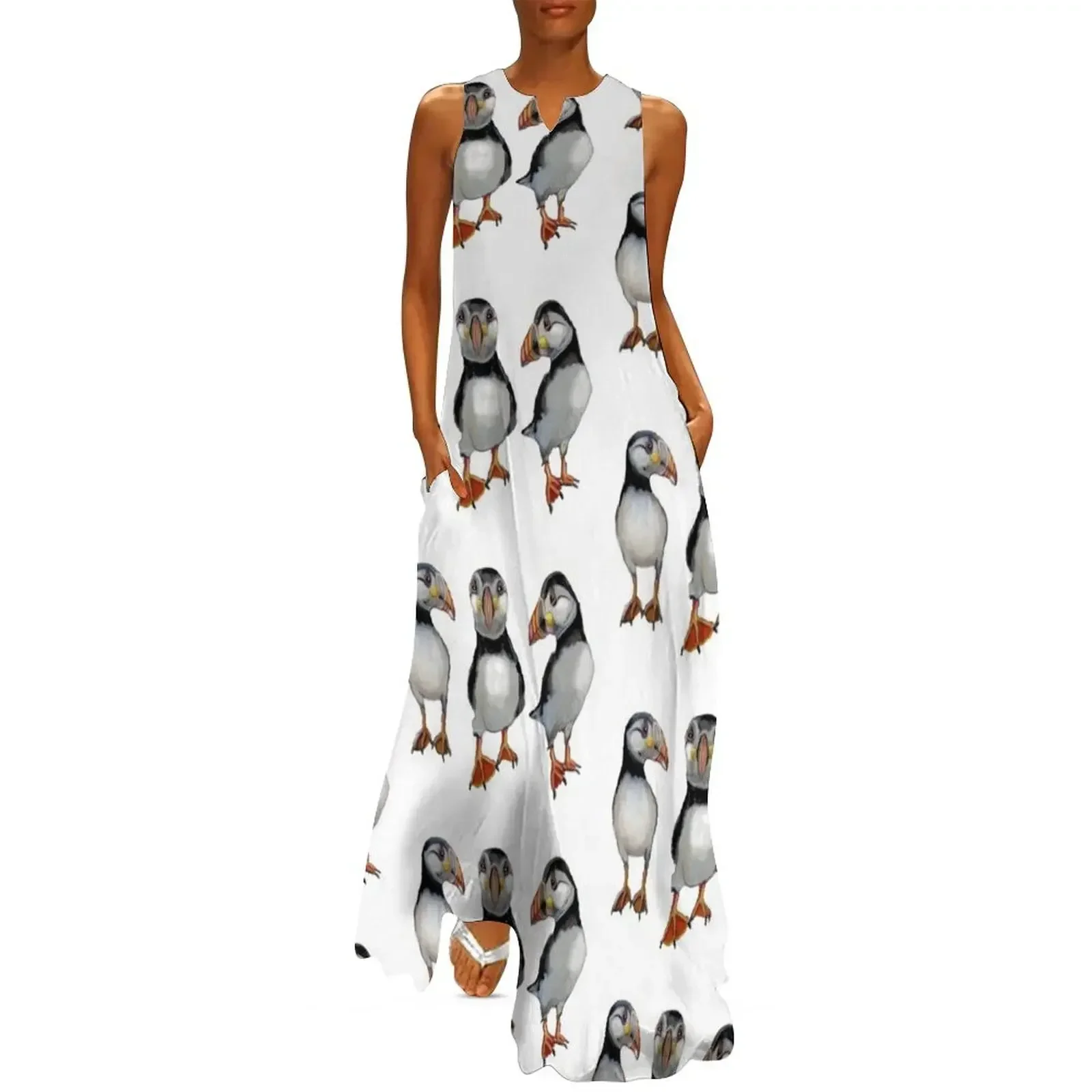 

Puffins 2 Long Dress women long dresses women's clothing trend 2025 summer dresses summer women's dress 2025 Dress