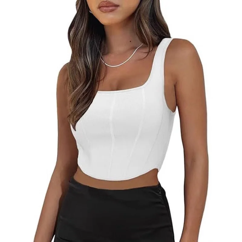 

New European and American Style Camisole 's Fishbone Casual Short Top for Women