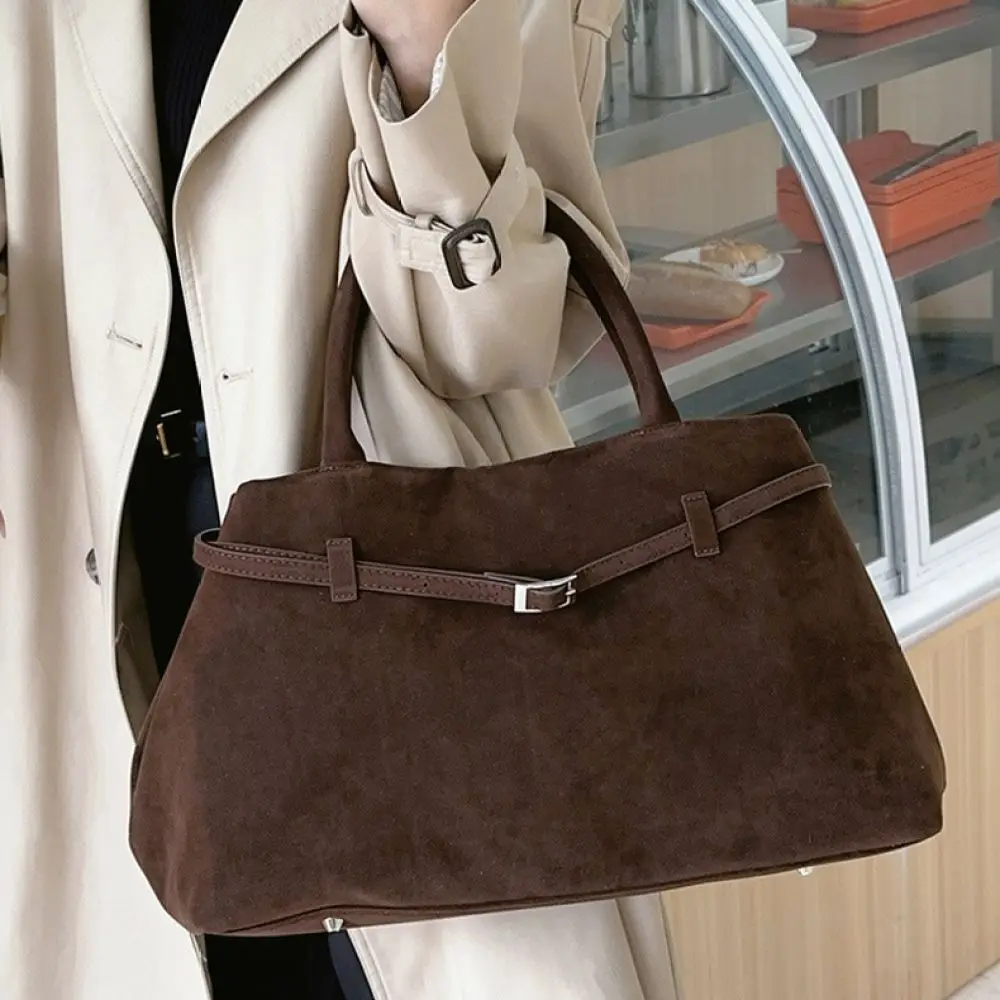 Large Tote Bag For Women Soft Matte PU Leather Handbag Retro Minimalist Shoulder Purse Fashion Casual Street Bags