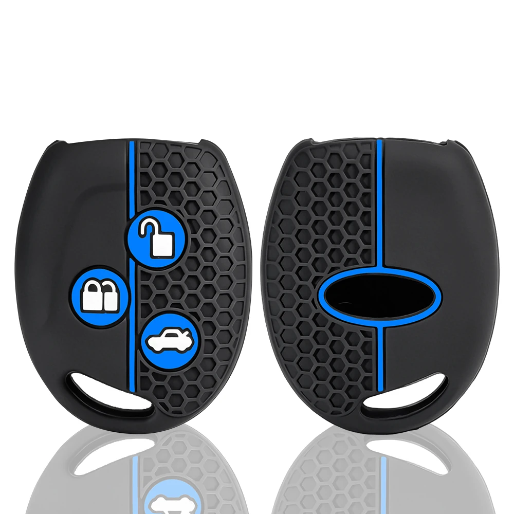 Silicone 3 Button Keyless Entry Key Fob Chain Case Cover Shell Protect For Ford Transit Connect Courier Fiesta Focus Cabriolet