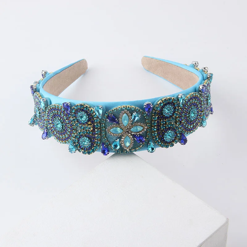 New Headband Baroque Retro Crystal Rhinestone Headband Ladies Prom Catwalk Headband Hair Accessories Women 868