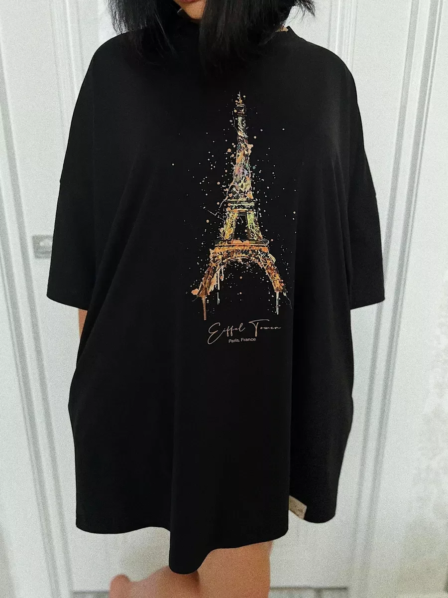 Camiseta con estampado versátil Retro de verano para mujer, camisetas informales de algodón puro 100% con cuello redondo, camisetas básicas holgadas negras de manga corta para mujer