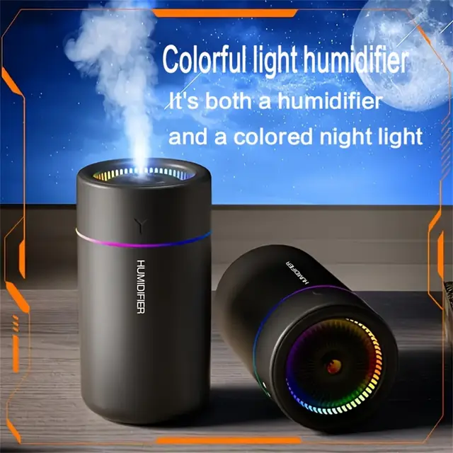 1pc Car Humidifier Colorful LED Aromatherapy Humidifier Silent
