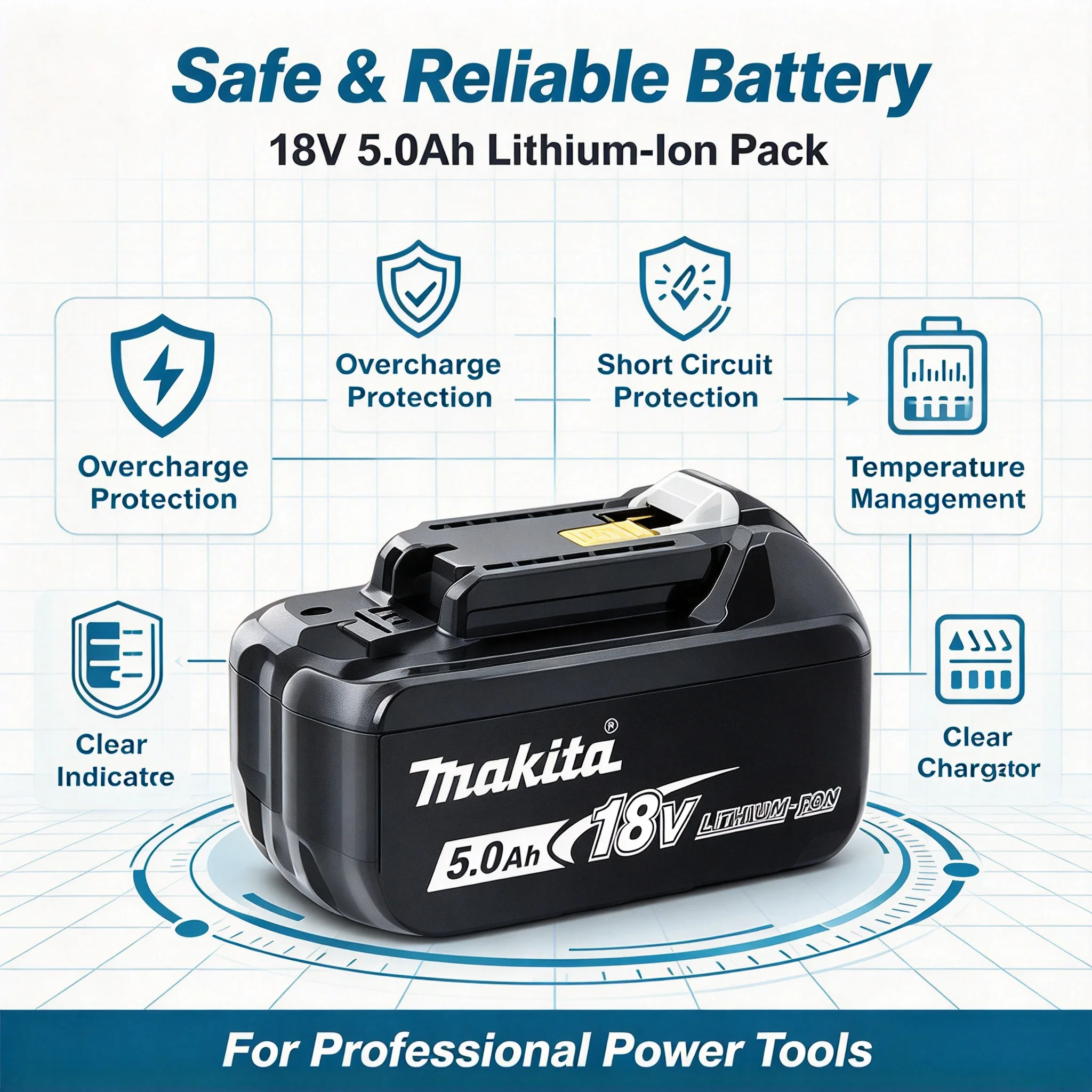 Authentic Makita BL1850 18V 5.0Ah/6.0AhSuper Long Life Authentic Battery Compatible Makita Sawing and Drilling Construction Work