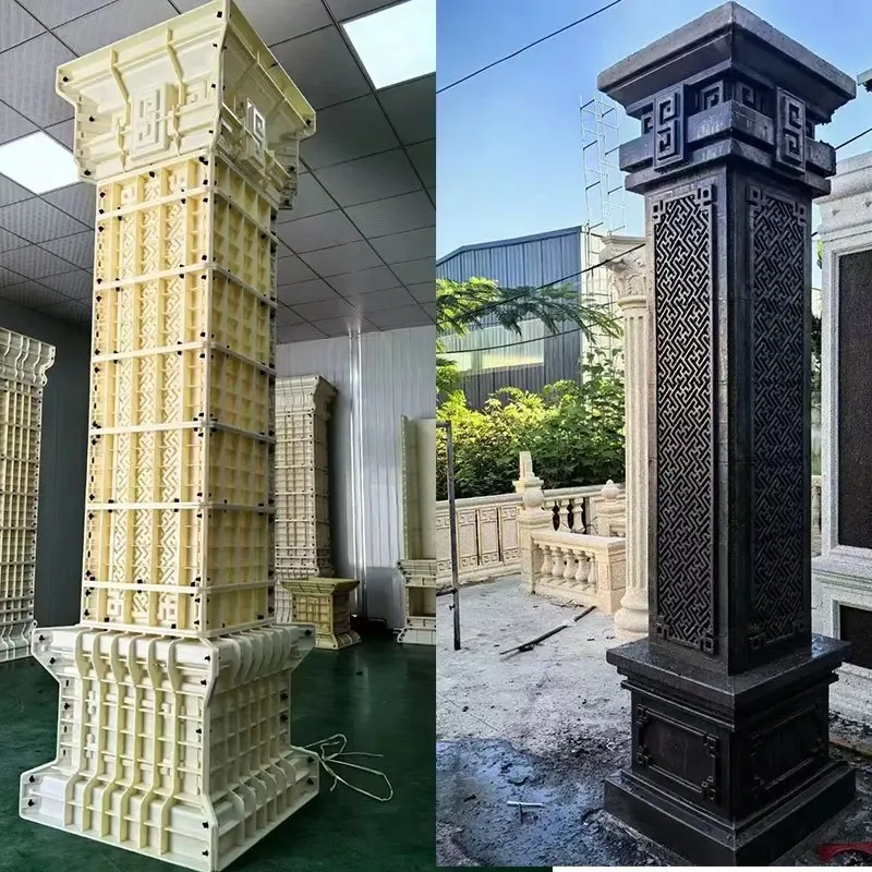 column mold Thickened building formwork Full set of square columns European modeling cement column model Gate square shape