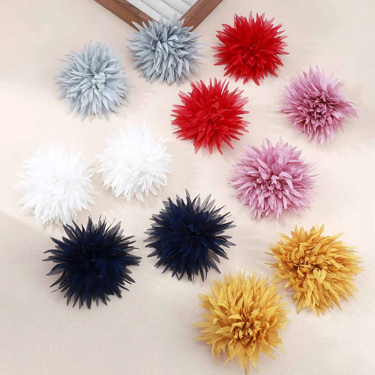 Cross border foreign trade spring and summer new fabric large flower earrings sweet and fresh leisure vacation style earrings