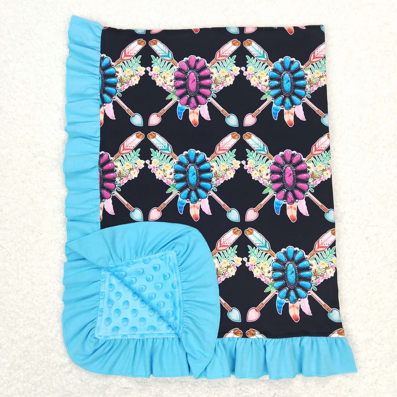 

Wholesale Toddler Western Print Flannel Children Thin Quilt Baby Boy Girl Kids Bedding Fleece Blanket