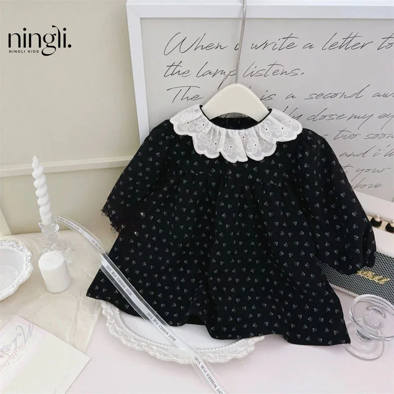 

NL-【Corduroy Dress】Girls' Skirt Autumn Baby Girls' Lace Peter Pan Collar Sweet Princess Skirt