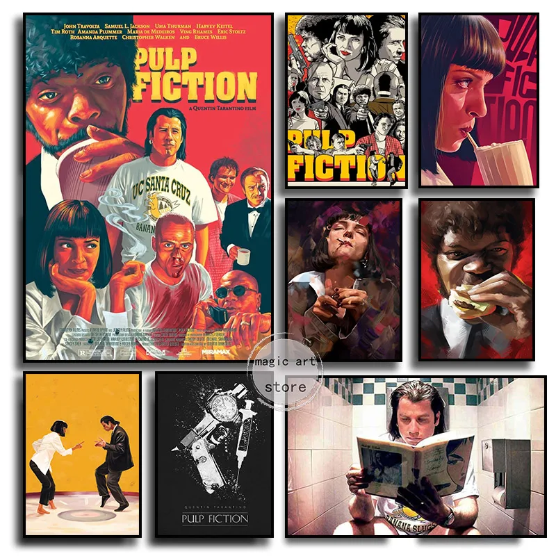 vintage-classico-filme-pulp-ficcao-quentin-tarantino-impressao-arte-cartaz-da-lona-para-sala-de-estar-decoracao-casa-parede-imagem