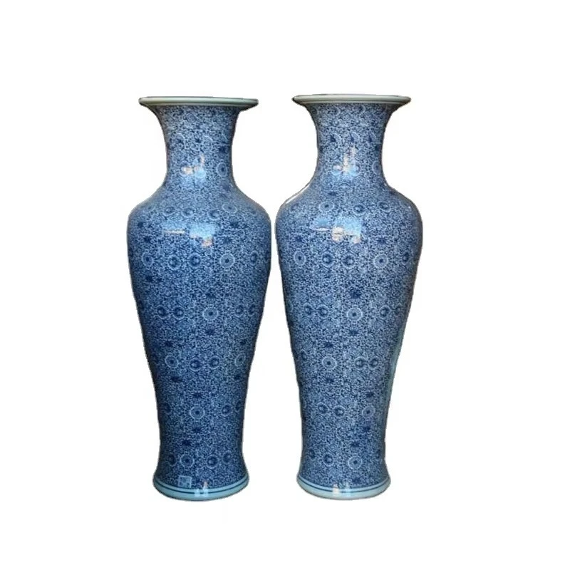 

Home decoration ceramic blue and white foyer large floor vase