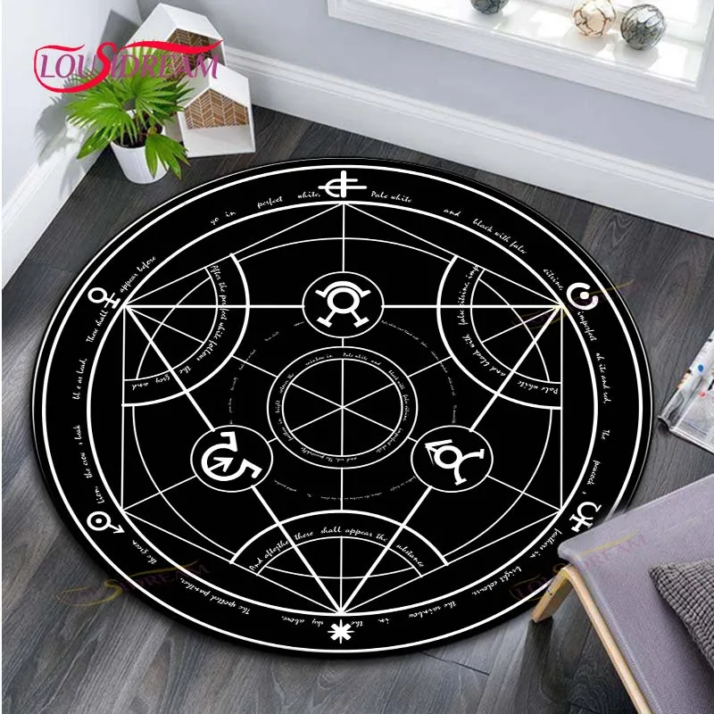 Cartoon Magic Circle Rug Home Decorative Round Carpet Soft Fashion Area Rugs Bedroom Anti-slip Floor Mat Chair Mat Evil Carpet