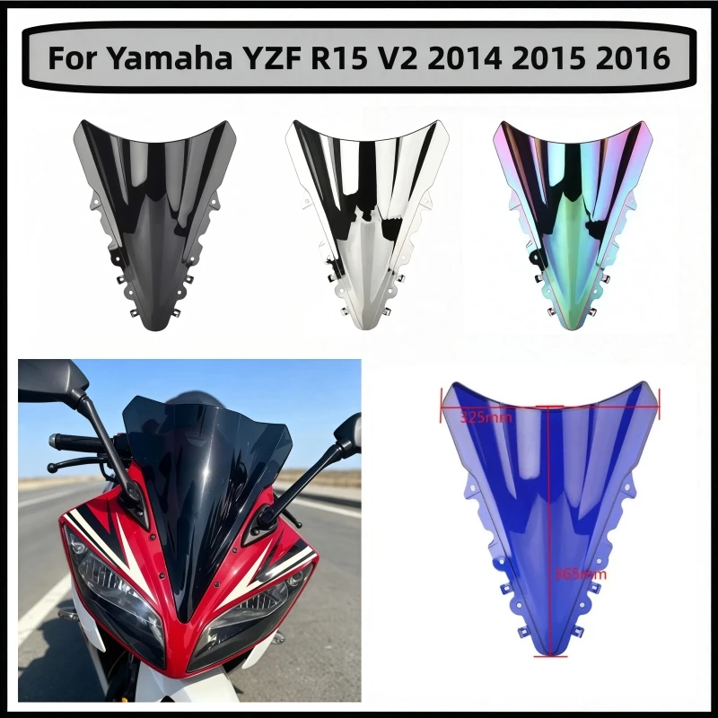 Motorcycle Front Windshield Windscreen Double Bubble Windshield Air deflector For Yamaha YZF R15 YZF-R15 V2 2014 2015 2016