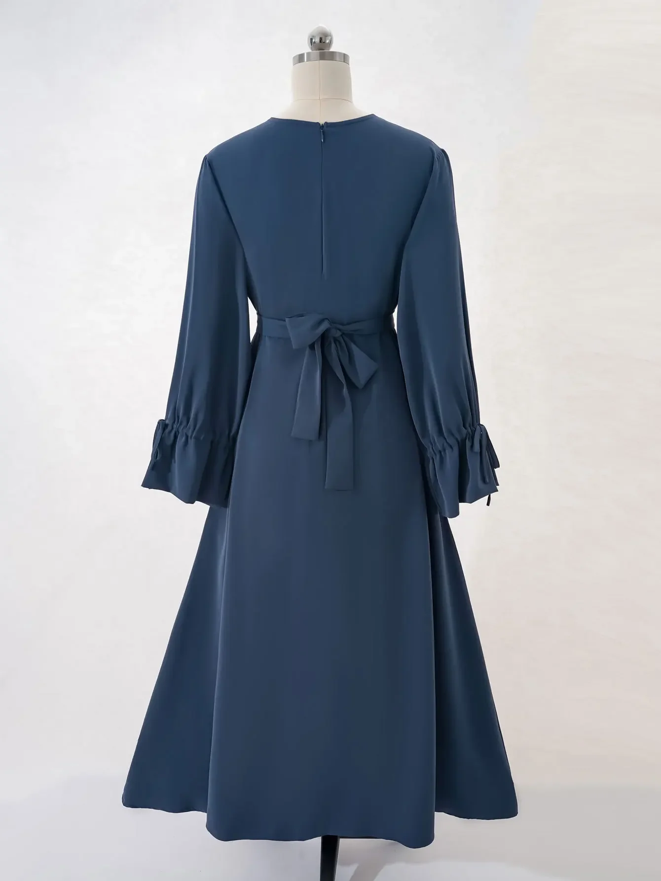 Eid Vrouwen Jurk Moslim Abaya Party Jalabiya Ramadan Lange Jurken Lace-up Mouw Vestidos Largos Arabische Lange Gewaad Marokko kaftan