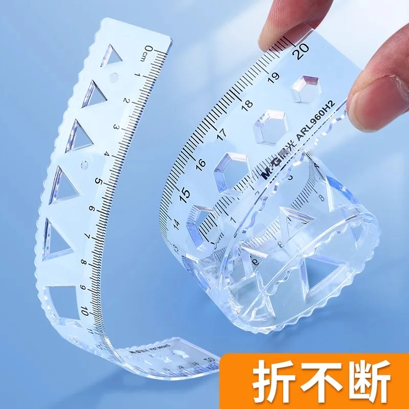 M&G 15CM Soft Straightedge Isosceles Triangle Ruler Hand-Drawn Trigonometer Protractor Educational Stationery Drawing Design