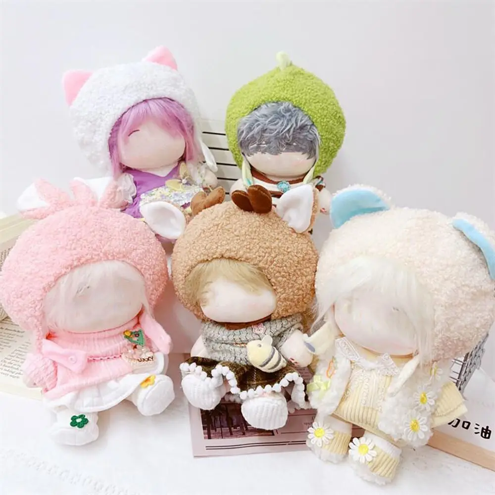 20 センチメートル人形ヘッドギア鹿猫パン人形アクセサリー漫画動物耳キャップウサギクマ恐竜変更ドレッシングゲーム