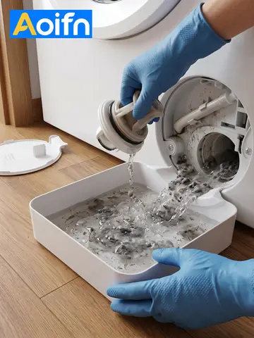 Aoifn Washing Machine Drain Pan, Water Catcher Tray for Front Load Washer Filter Cleaning, Laundry Floor Spill Protector Tool