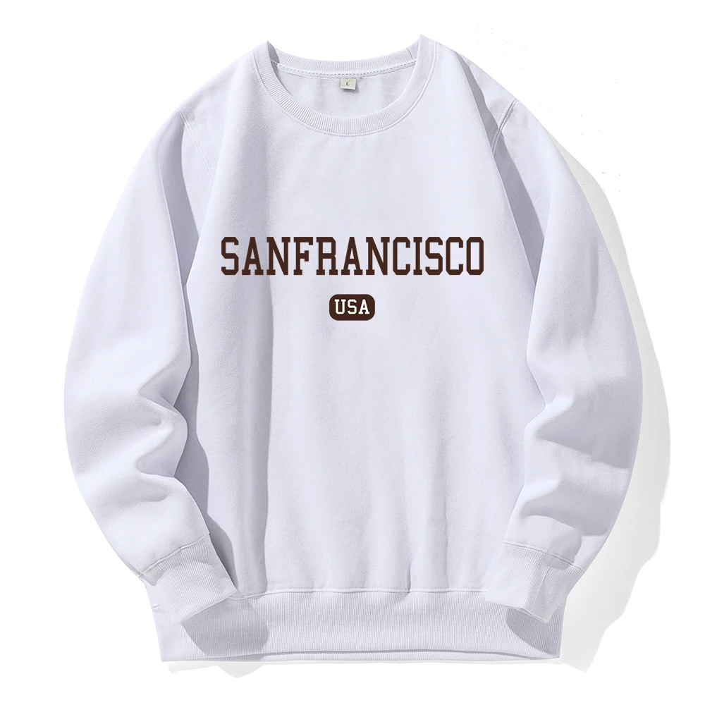 Sanfrancisco Usa Street City Letter Hoodies Men Fashion Sports Loose Hoodie Male Basic Casual Sweatshirt Loose Oversized Hooded