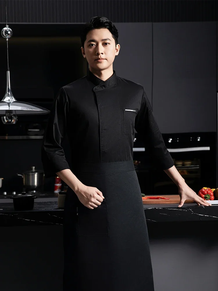 Catering Service Long Sleeve Kitchen T-shirt Bakery Cook Jacket Restaurant Work Uniform Waiter Hotel Tops Chef Cafe Overalls