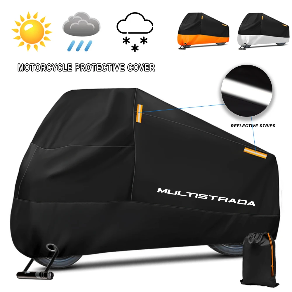 Motorcycle Cover Waterproof Outdoor Scooter UV Protector Dust Rain Cover For Multistrada 950 1100 1200 1260 1200S 1260S V4S V2