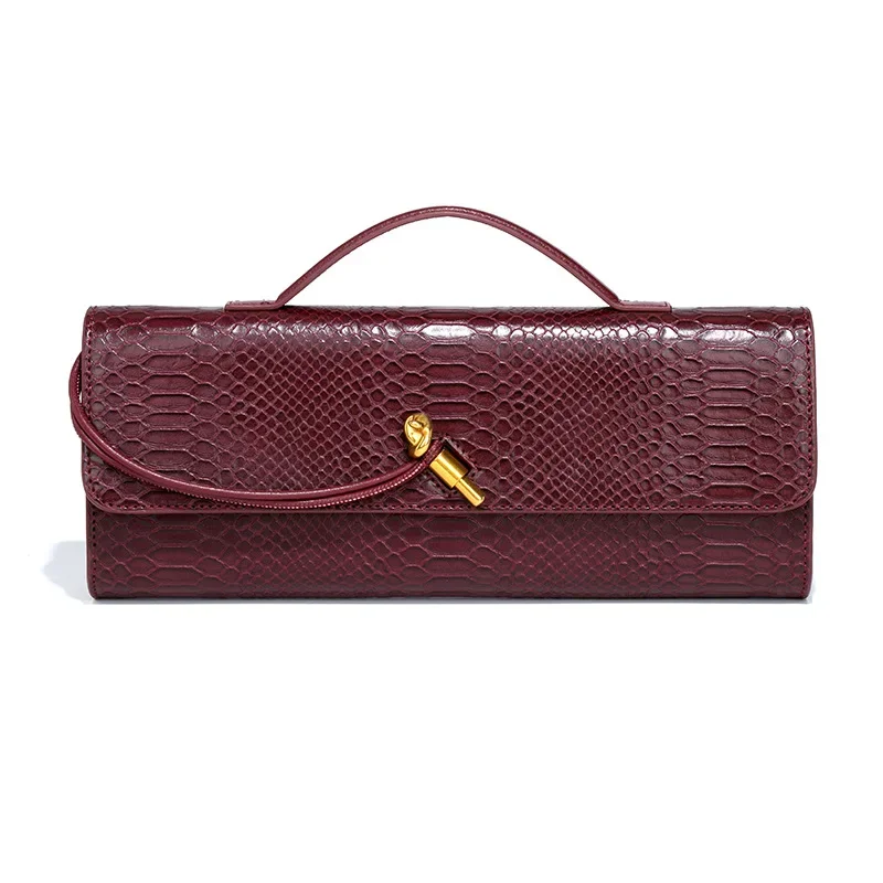 Unique Design Top-Handle Bag with Crocodile Pattern Cover for Women's Fashionable Outfits and Evening Occasions