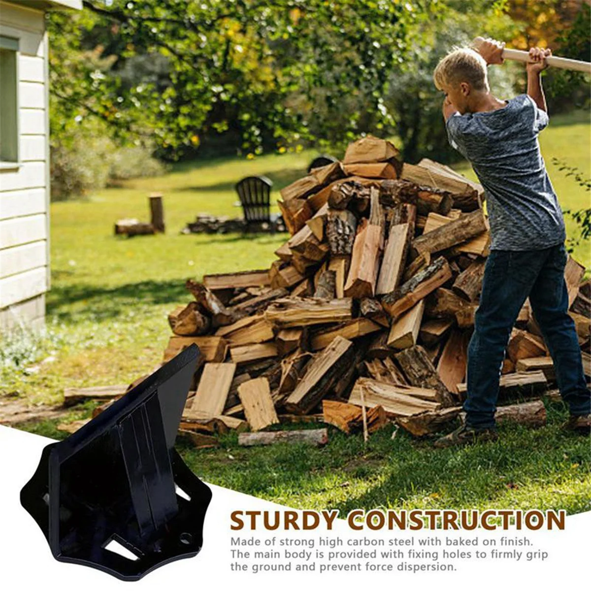 Outil de fendage manuel pour grand et petit bois de chauffage, outil en acier portable, accessoires de coupe de bois, L