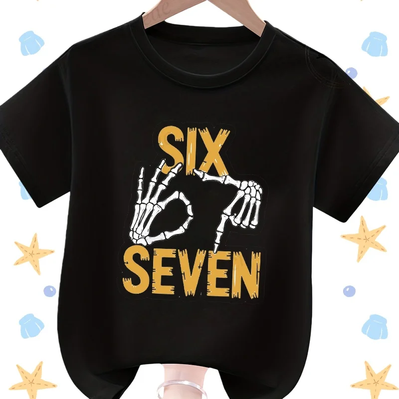 67 ستة سبعة الإيطالية الدماغ روت الرياضيات نكتة طباعة الاطفال بلايز للطفل تي شيرت هدية للبنين تي شيرت 67 الأطفال المحملة القمم القطن #4