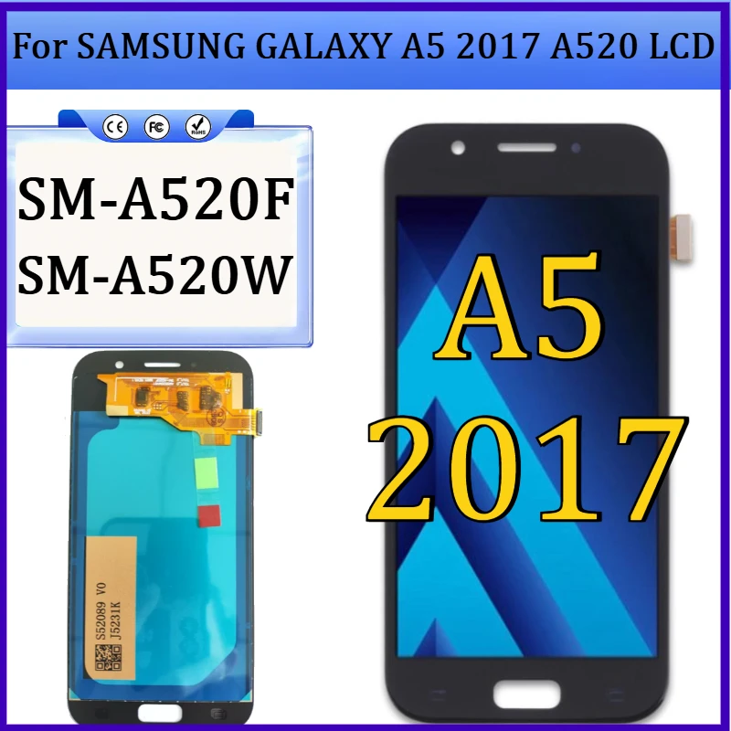New TFT/OLED for SAMSUNG GALAXY A5 2017 A520 LCD A520W SM-A520F Display Touch Screen Replacement for Galaxy A520 LCD
